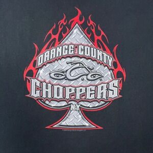 Orange County Choppers T-Shirt Mens XL Black Vintage Spade Flame 2003 ODM Biker